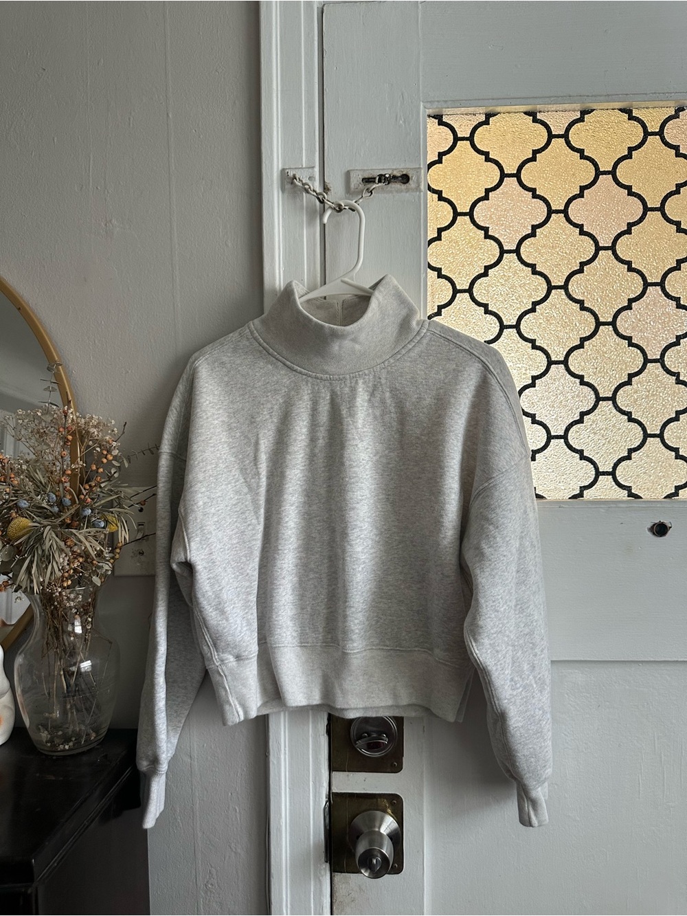 Abercrombie & Fitch Light Gray Funnel Neck / Mock Neck Sweater